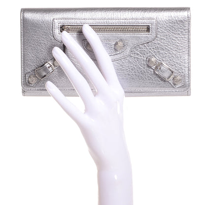 Balenciaga Agneau Giant 12 Silver Hardware Money Wallet Gris Aluminum 2 of 8
