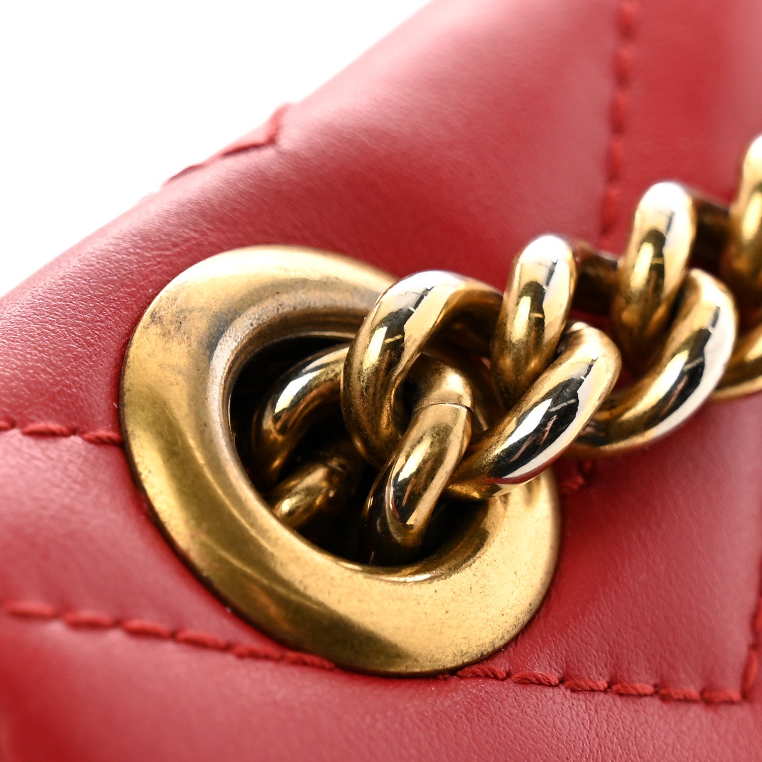 Gucci Calfskin Matelasse Small GG Marmont Shoulder Bag Hibiscus Red 12 of 14