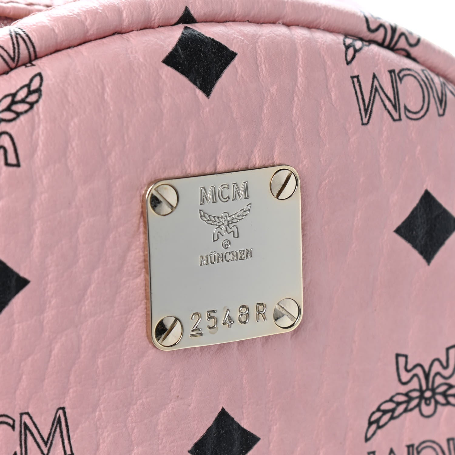 MCM Visetos Side Stud Mini Stark Backpack Pink 7 of 9