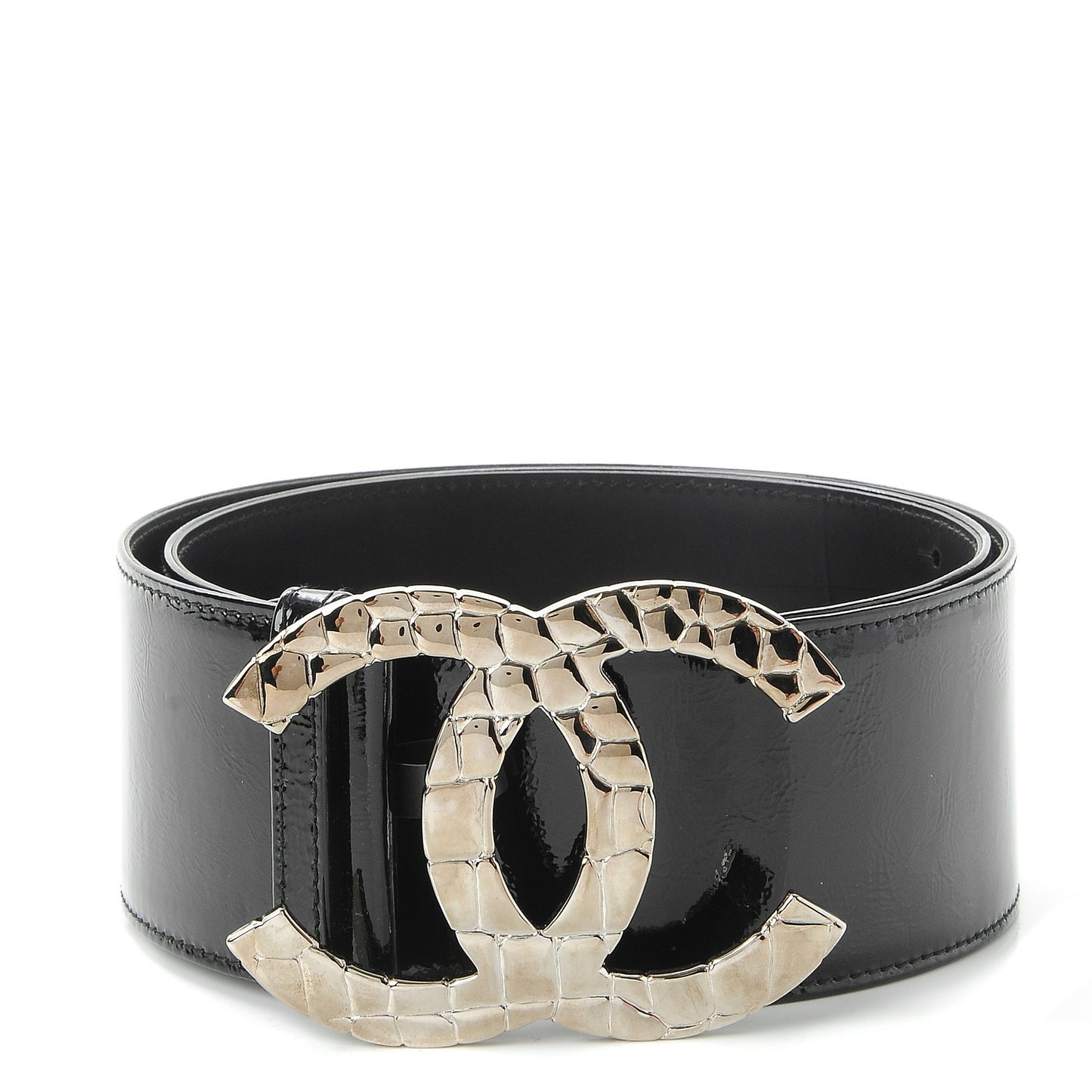Patent Calfskin CC Wide Belt 90 36 Black