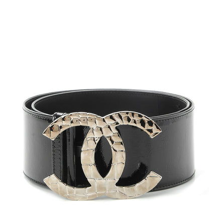 Chanel Patent Calfskin CC Wide Belt 90 36 Black 1 of 9