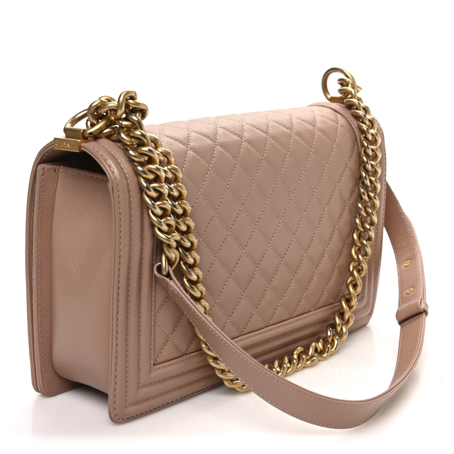 Chanel Caviar Quilted New Medium Boy Flap Beige 3 of 10