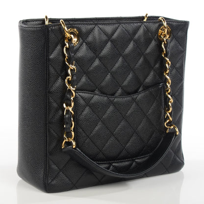 Chanel Caviar Quilted Petit Shopping Tote PST Black 3 of 7