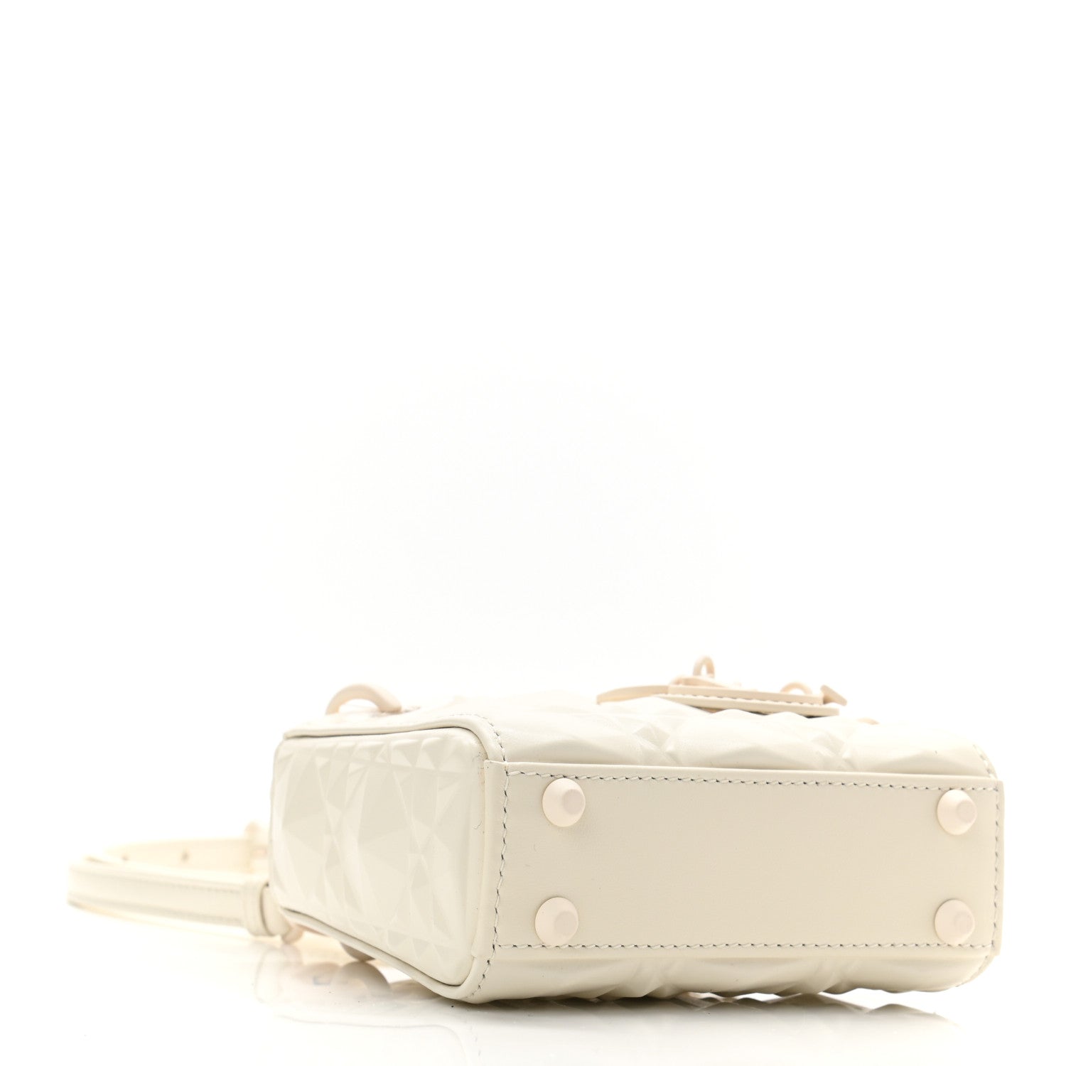 Christian Dior Calfskin Cannage Diamond Micro Lady Dior Latte 4 of 10