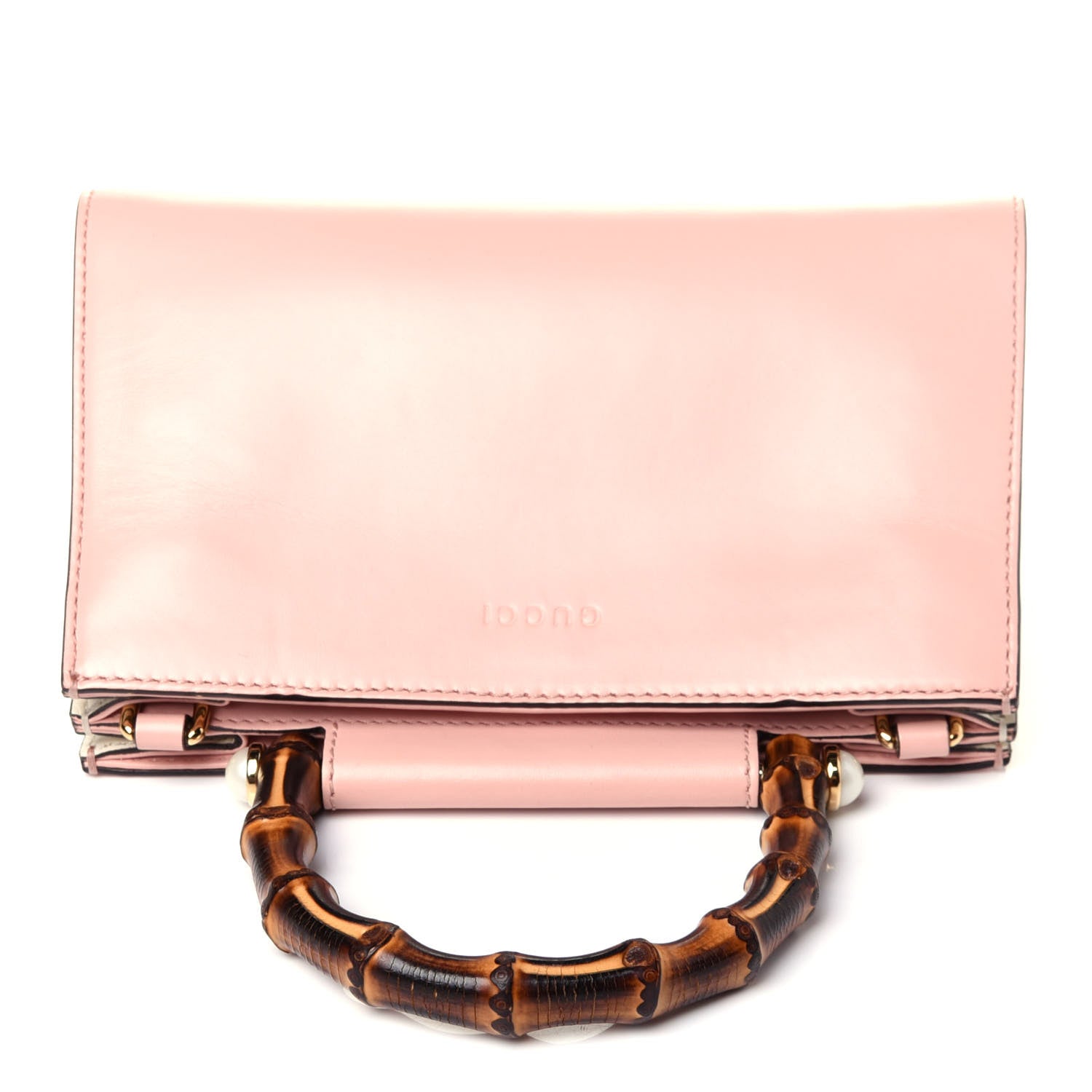 Gucci Nappa Bamboo Web Mini Nymphaea Top Handle Bag Perfect Pink Mystic White 10 of 10