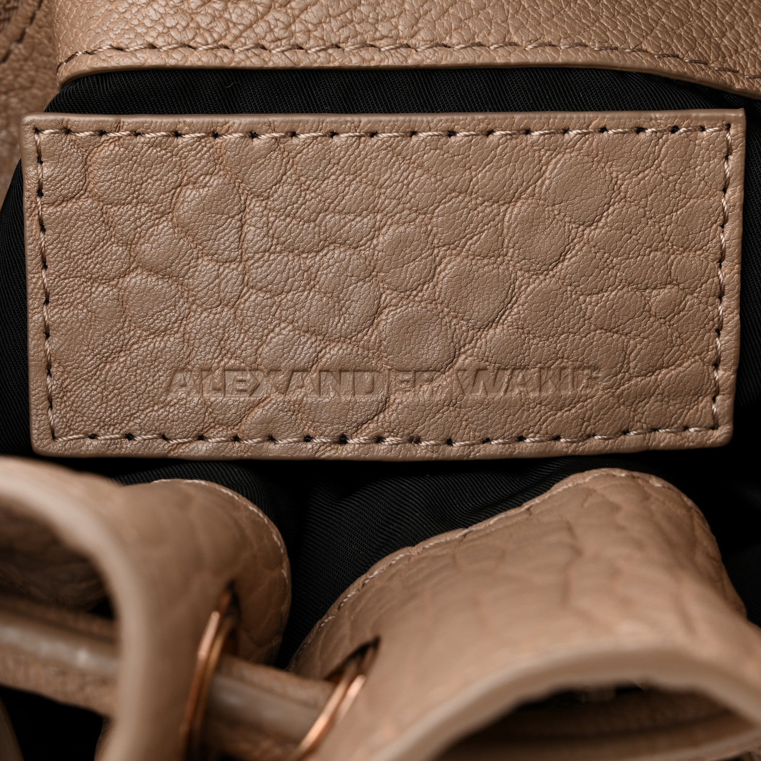 Alexander Wang Pebbled Lambskin Diego Bucket Bag Latte Rose Gold Hardware 7 of 11