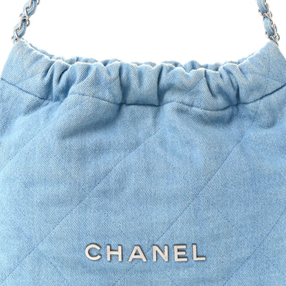 Chanel Denim Quilted Chanel 22 Light Blue 8 of 10