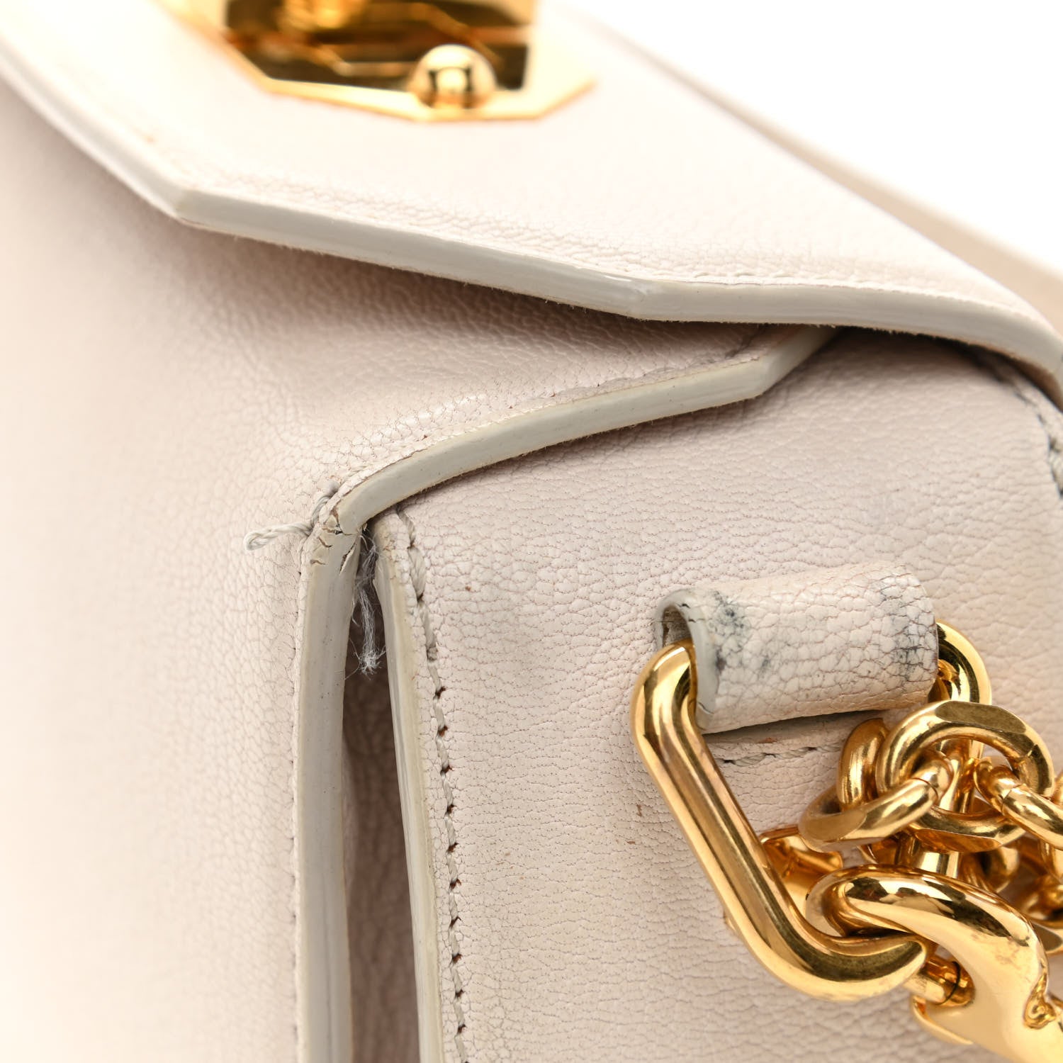 Alexander McQueen Silky Amish Grain Calfskin Box Shoulder Bag 16 White 11 of 12