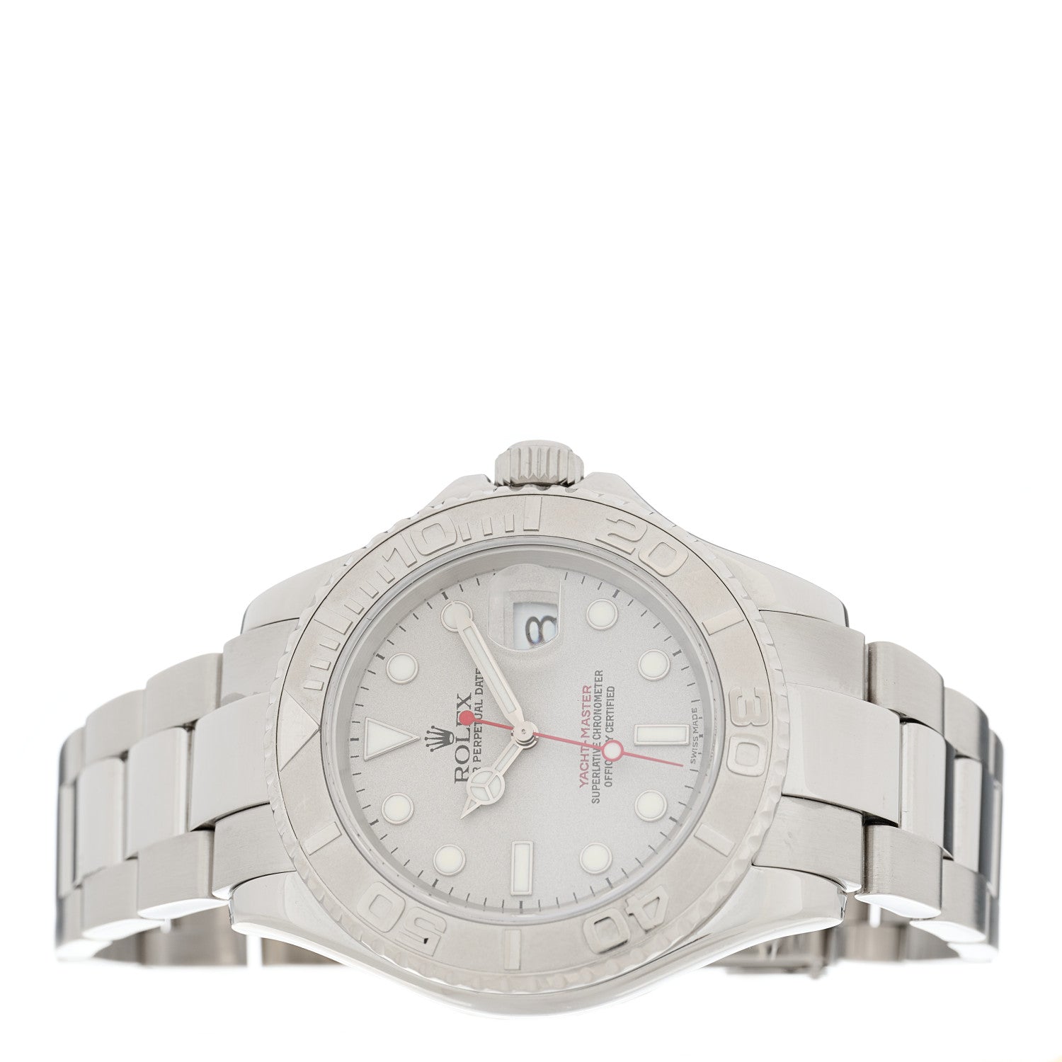 Rolex Stainless Steel Platinum 40mm Oyster Perpetual Date Yacht-Master Watch Silver 16622 2 of 4