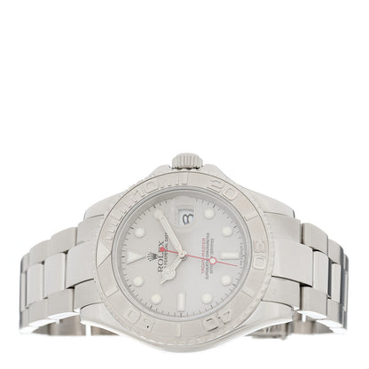 Rolex Stainless Steel Platinum 40mm Oyster Perpetual Date Yacht-Master Watch Silver 16622 2 of 4