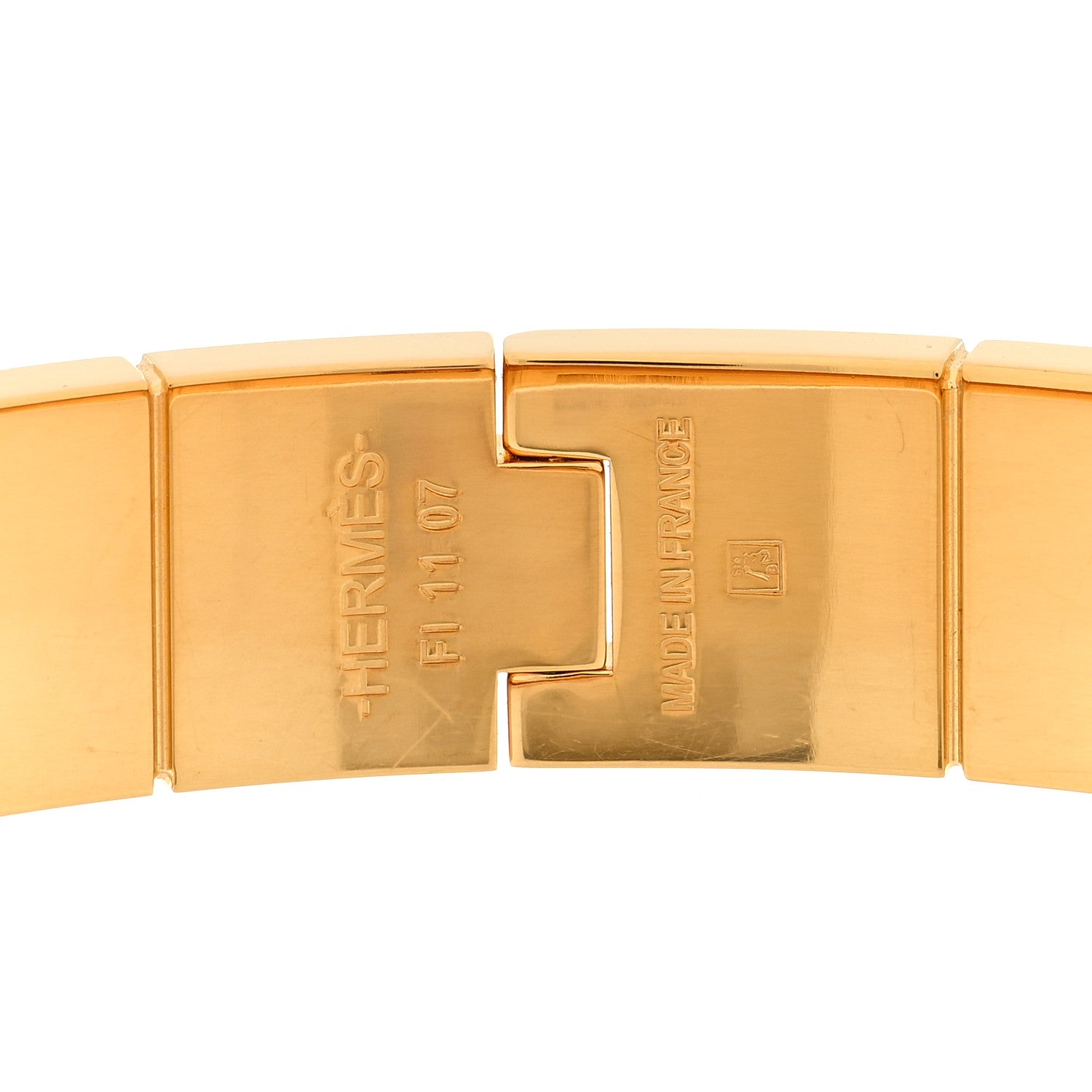 Hermes Enamel Charniere Uni Narrow Hinged Bracelet S White 3 of 3