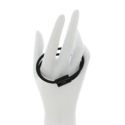 Hermes Swift Double Wrap Cord Tournis Tresse Bracelet Black 2 of 4