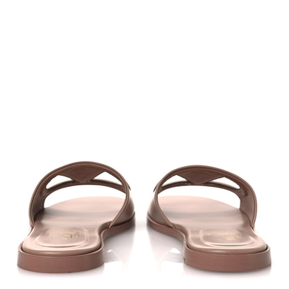 Valentino Garavani Calfskin Vlogo Cut Out Flat Slide Sandals 36.5 Rose 6 of 11