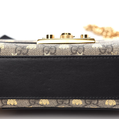 Gucci GG Supreme Monogram Bees Small Padlock Shoulder Bag Black 11 of 13