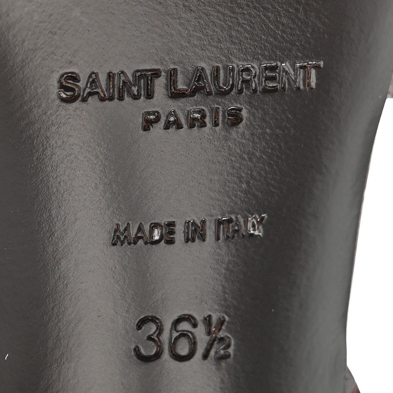 Saint Laurent Calfskin Crocodile Embossed Tribute 105 Sandals 36.5 Moro 7 of 10