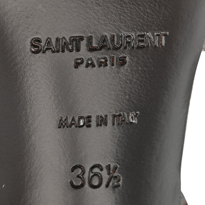 Saint Laurent Calfskin Crocodile Embossed Tribute 105 Sandals 36.5 Moro 7 of 10