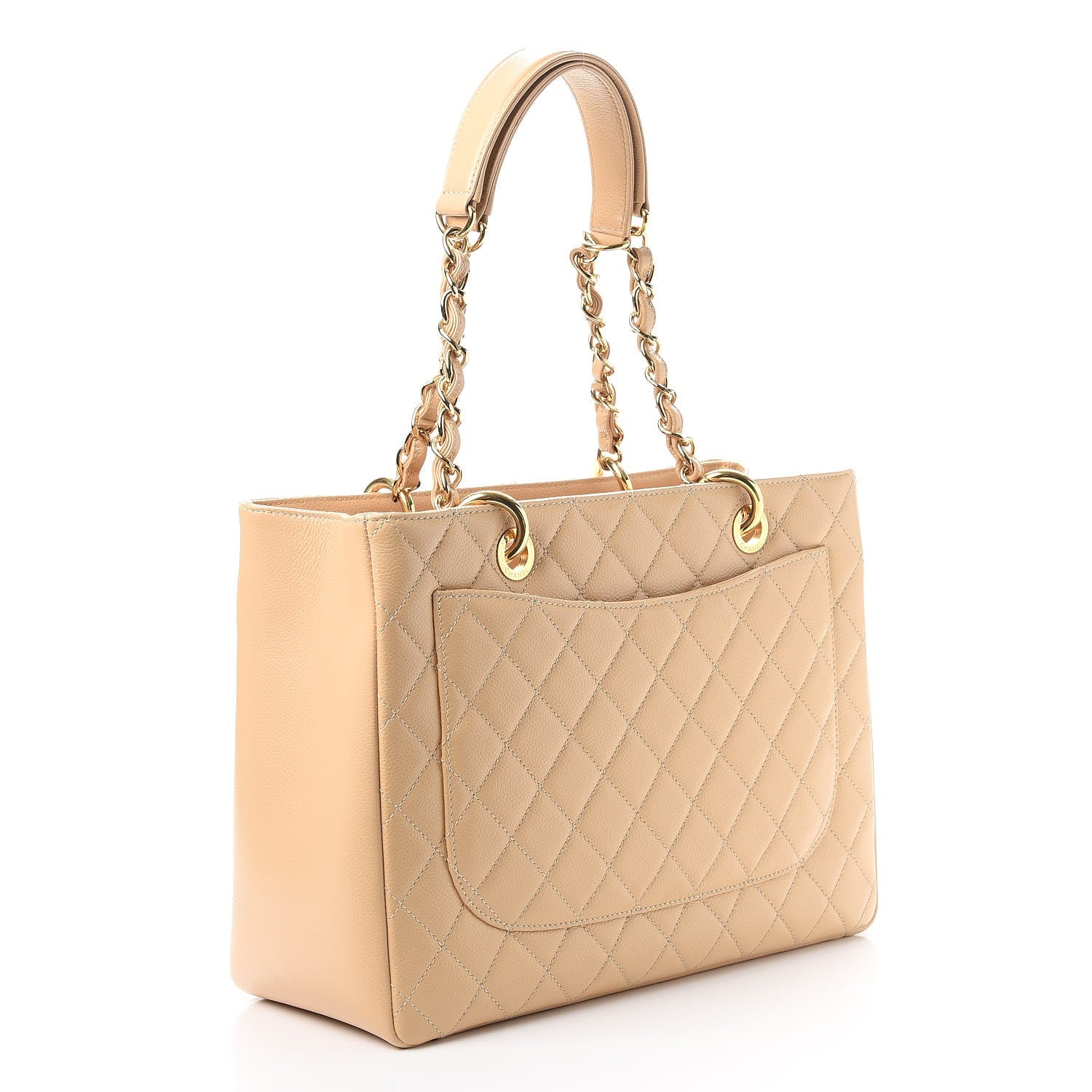 Chanel Caviar Quilted Grand Shopping Tote GST Beige Clair 3 of 9