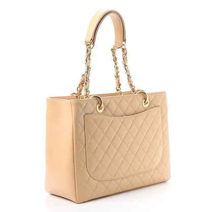 Chanel Caviar Quilted Grand Shopping Tote GST Beige Clair 3 of 9