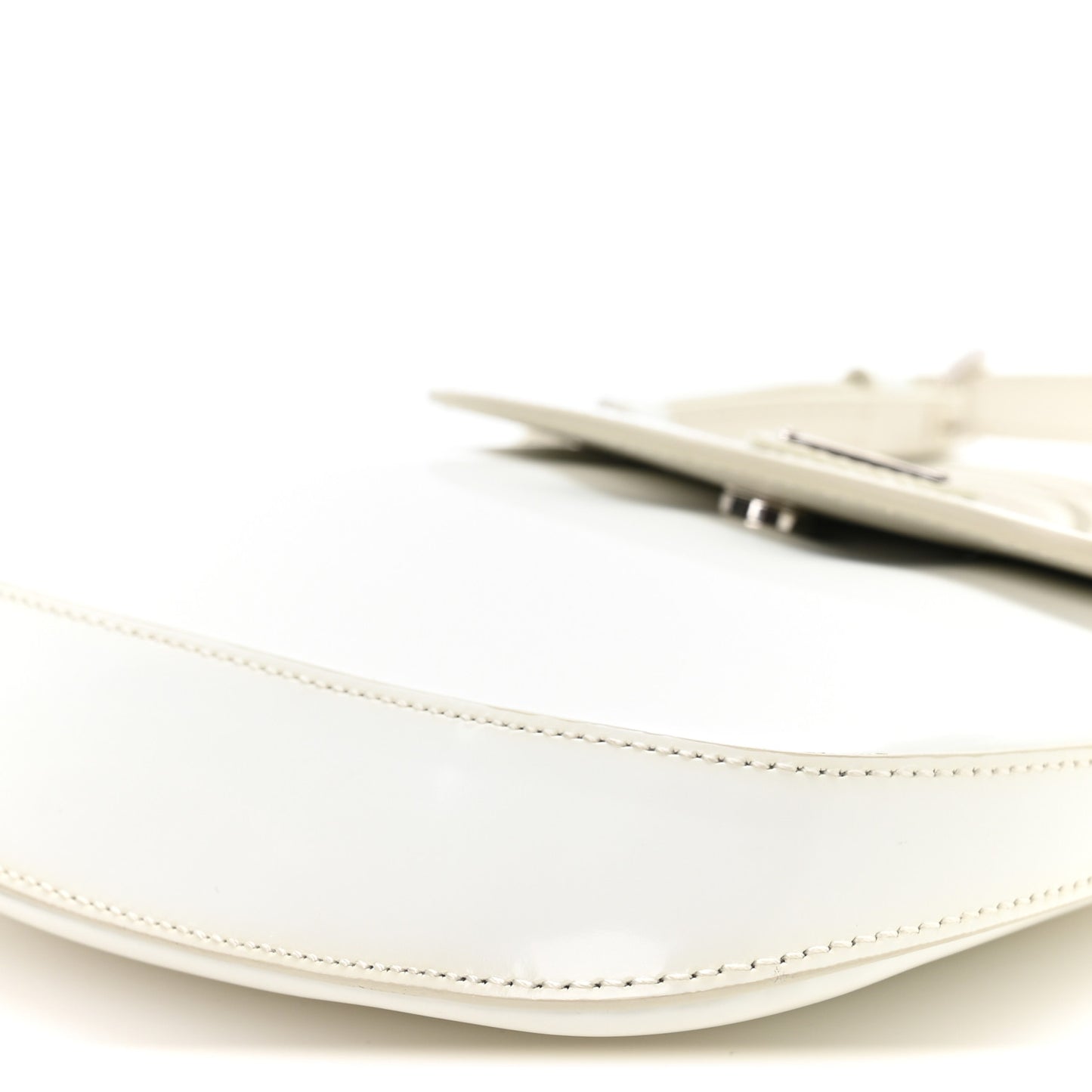 Spazzolato Mini Cleo Flap Adjustable Strap Shoulder Bag White