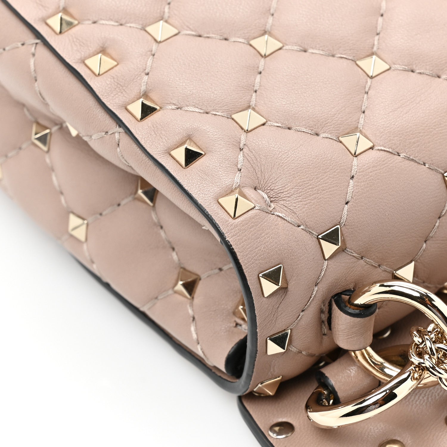 Valentino Garavani Lambskin Medium Rockstud Spike Shoulder Bag Poudre 11 of 11