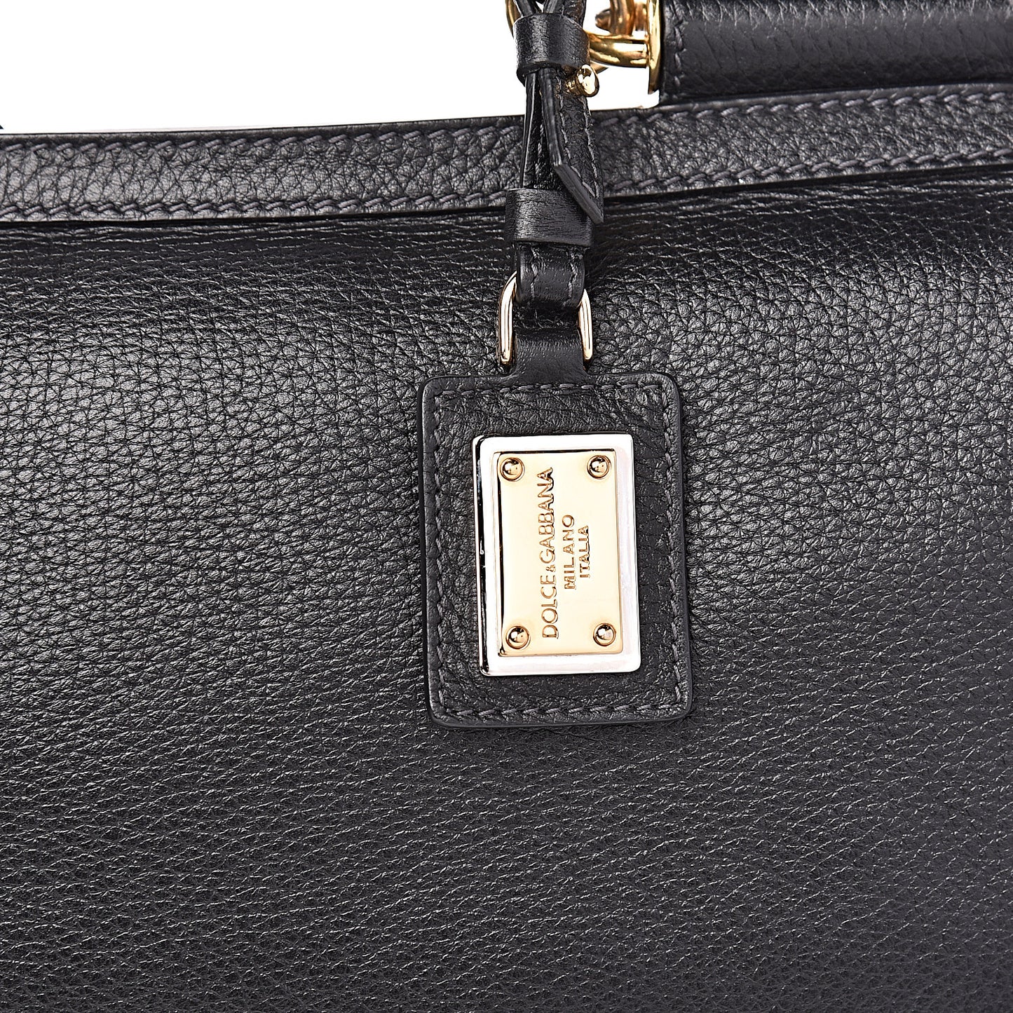 Grained Deerskin Medium Miss Sicily Satchel Black