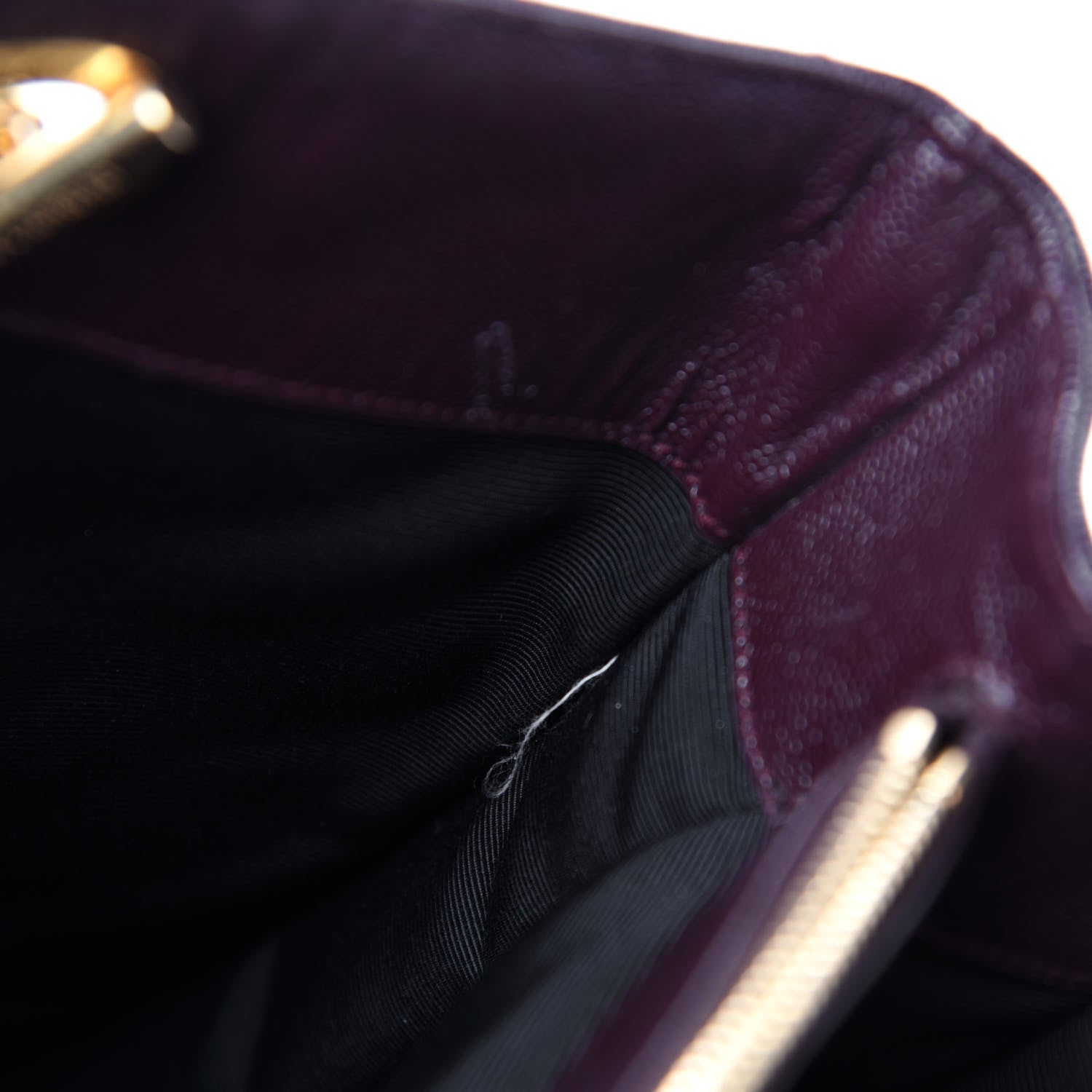 Saint Laurent Grain de Poudre Matelasse Chevron Large Monogram Shopping Bag Amarena 11 of 21