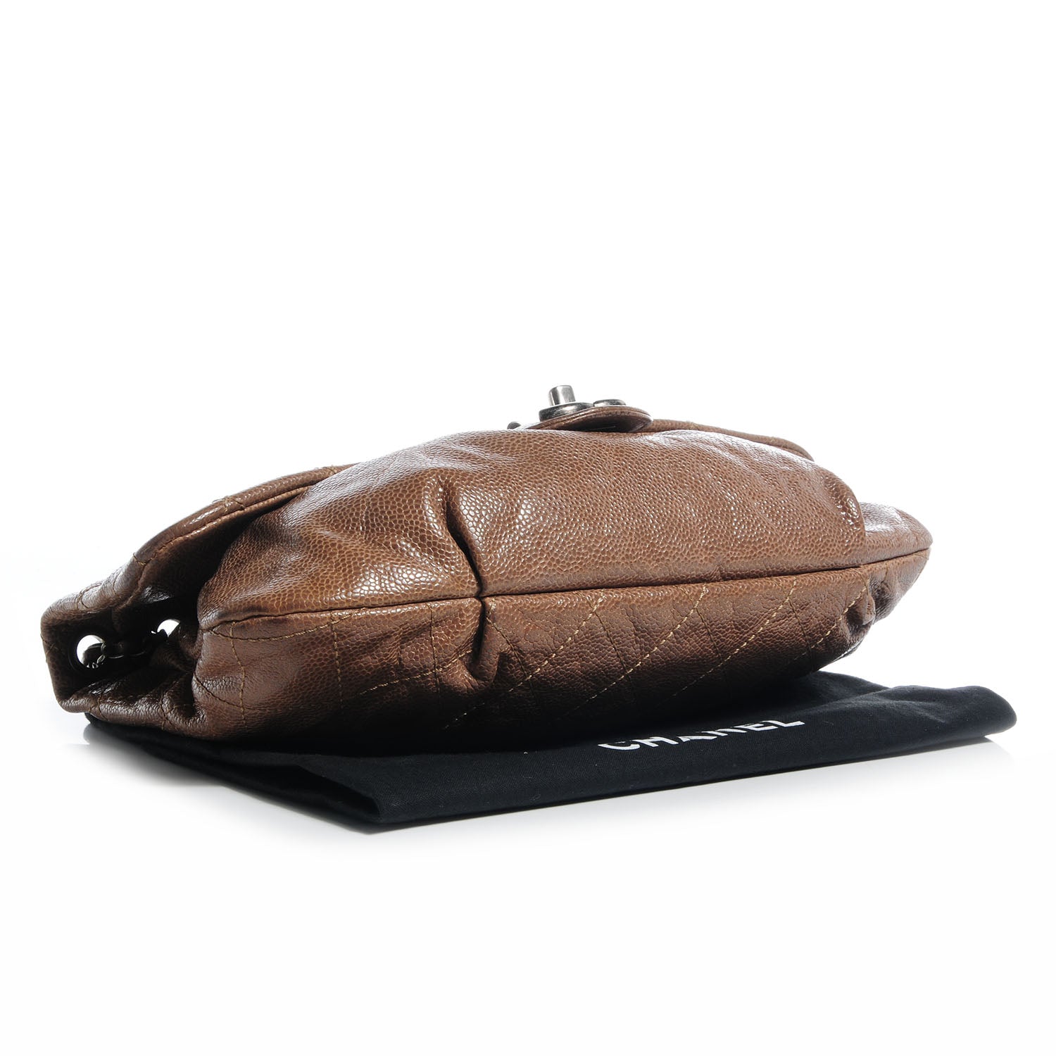 Chanel Caviar Quilted Medium Elastic Flap Brown 4 of 8