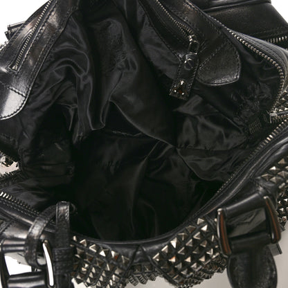 Burberry Prorsum Calfskin Studded Knight Satchel Black 5 of 10