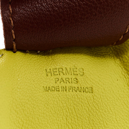 Hermes Milo Lambskin Grigri Rodeo Horse Bag Charm MM Lime Menthe Fauve 3 of 4