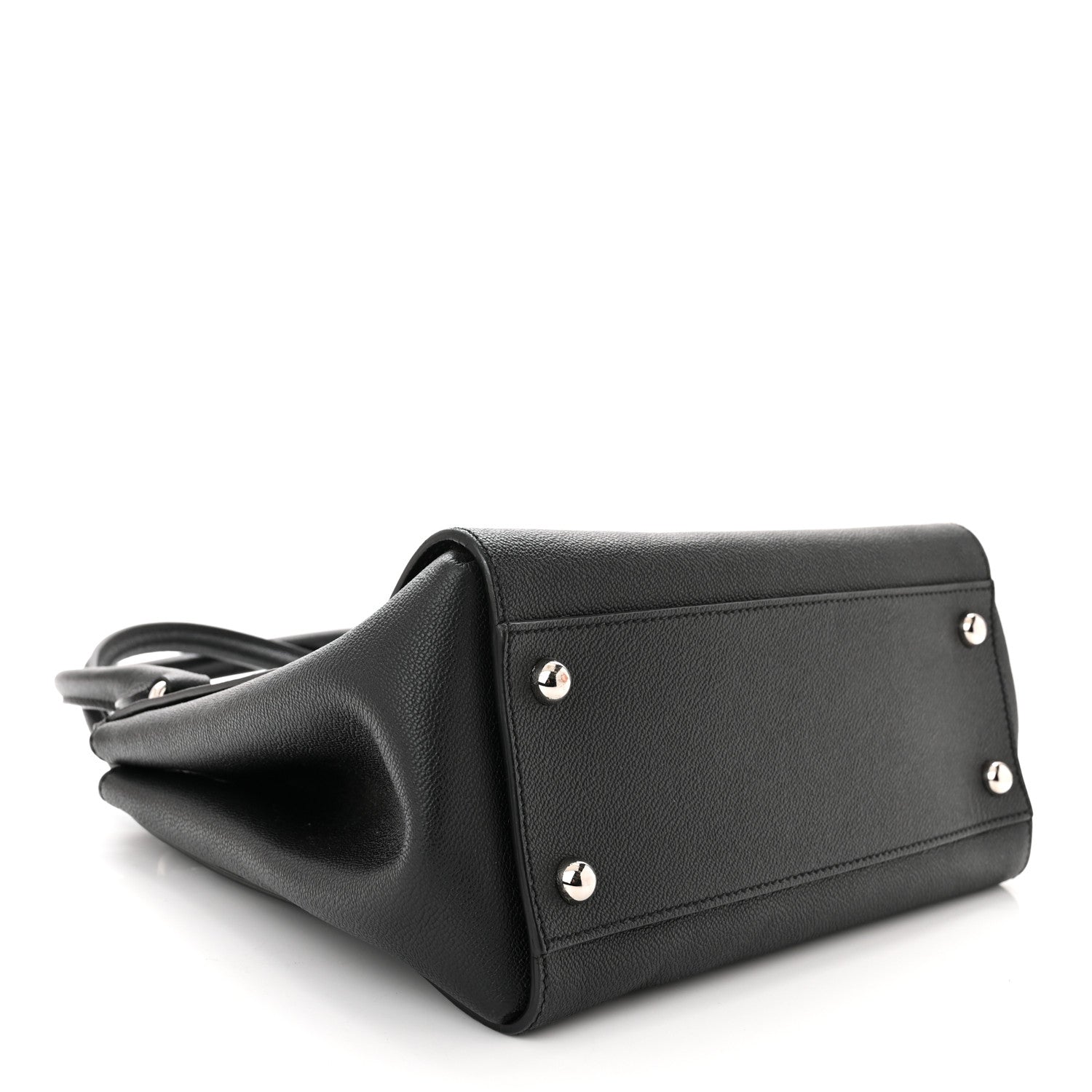 Burberry Soft Grain Calfskin Medium Buckle Tote Black 4 of 16