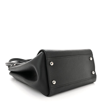 Burberry Soft Grain Calfskin Medium Buckle Tote Black 4 of 16