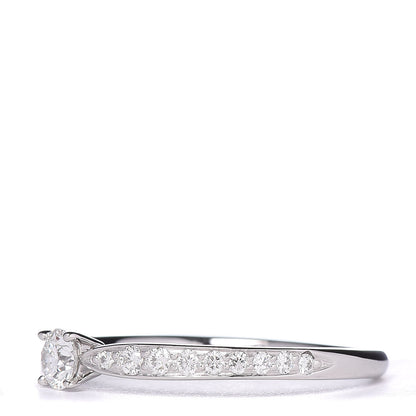 Tiffany Platinum Diamond .19ct Round Brilliant Harmony Engagement Ring 56 7.5 3 of 7