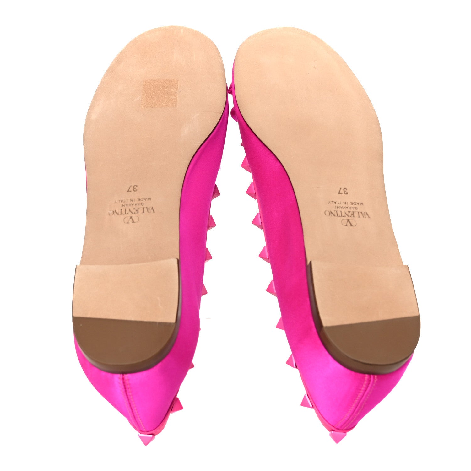 Valentino Garavani Satin Nappa Rockstud Ballerina Flats 37 Fuchsia 6 of 9