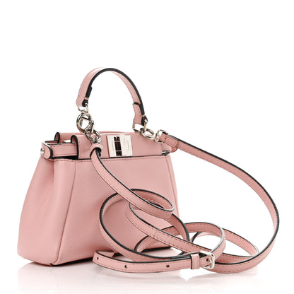 Fendi Nappa Flowerland Micro Peekaboo Iconic Satchel Bubblegum Multicolor 3 of 11
