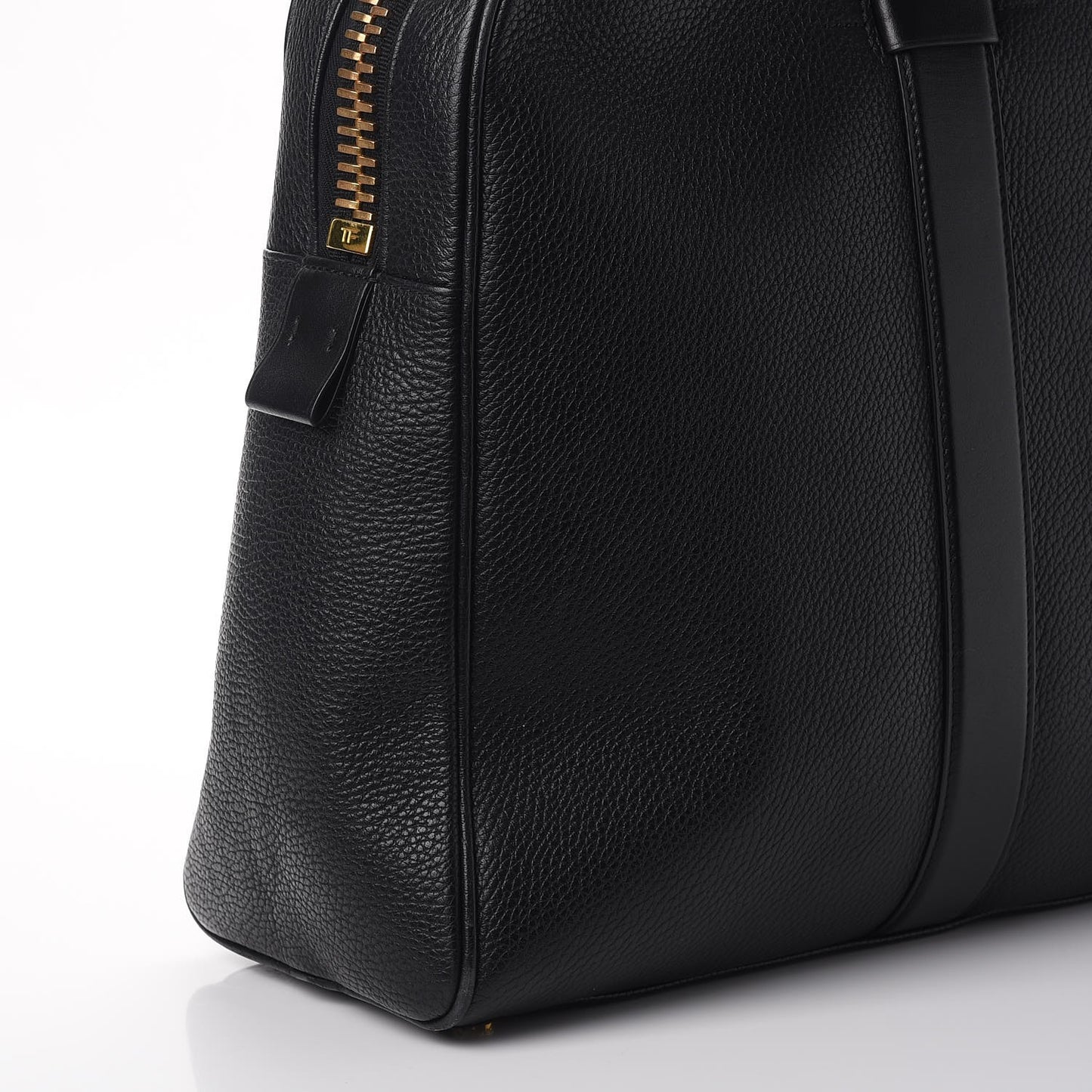Calfskin Buckley Flat Trapeze Briefcase Black