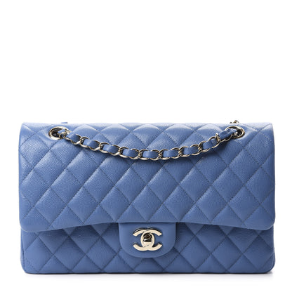 Chanel Caviar Quilted Medium Double Flap Blue 1 of 10