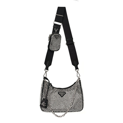 Prada Satin Crystal Re-Edition 2005 Shoulder Bag Cristal 1 of 13