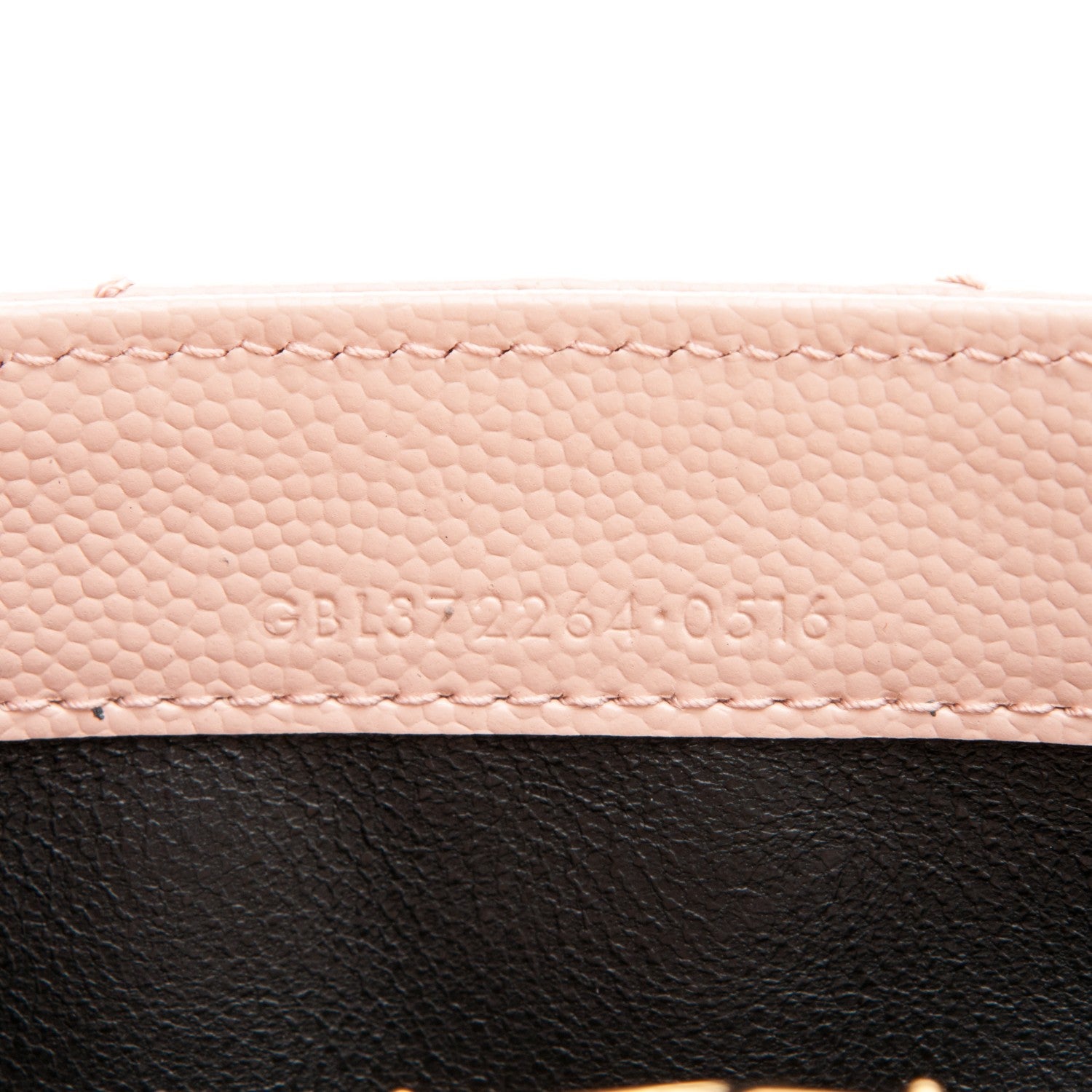 Saint Laurent Grain De Poudre Matelasse Chevron Monogram Wallet Pale Pink 8 of 8