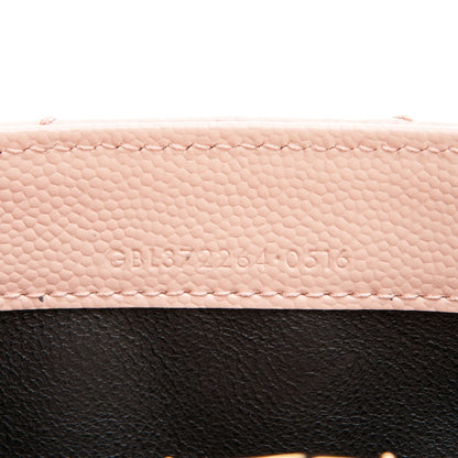 Saint Laurent Grain De Poudre Matelasse Chevron Monogram Wallet Pale Pink 8 of 8