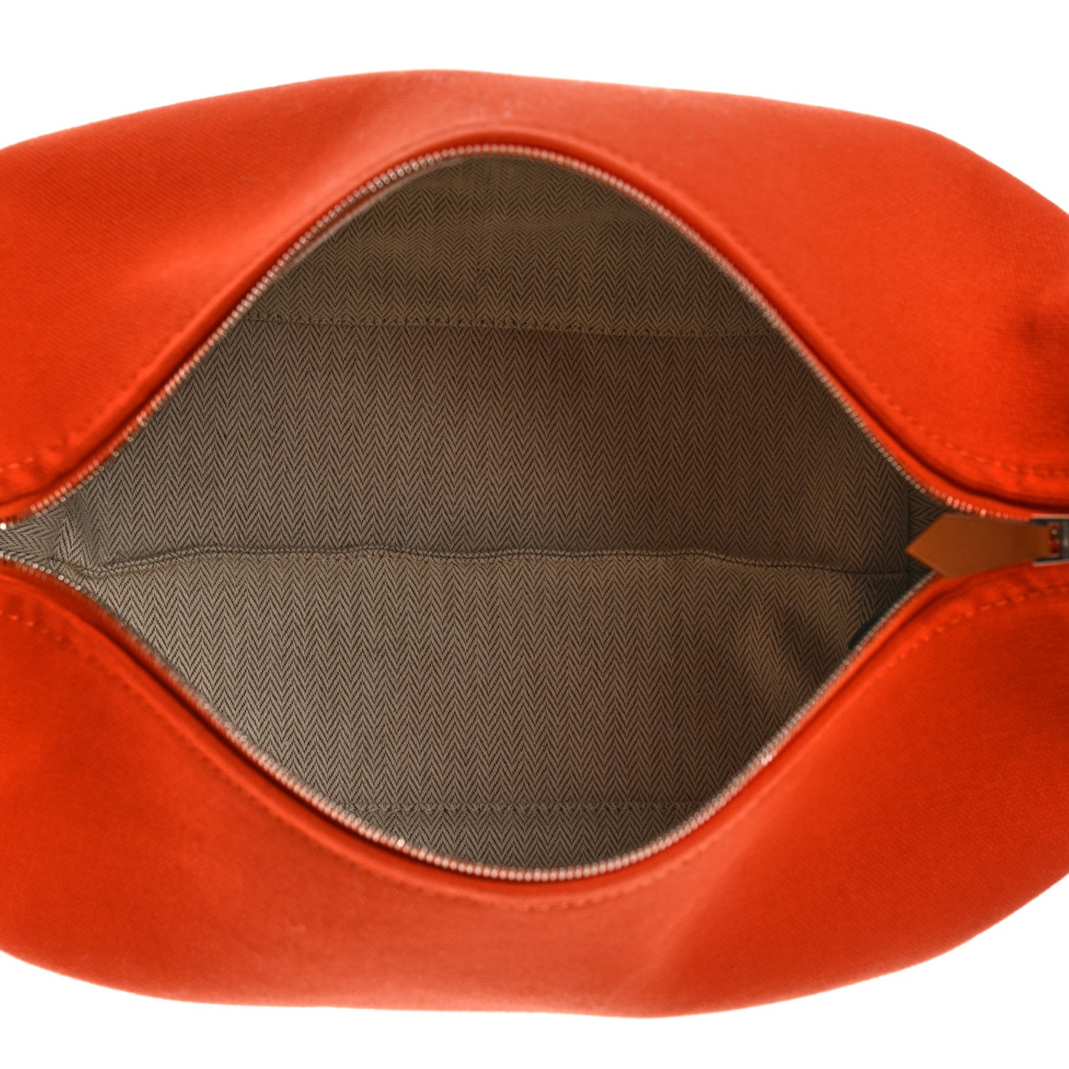 Hermes Canvas Large Bride-A-Brac Pouch Orange Feu Burgundy 5 of 8