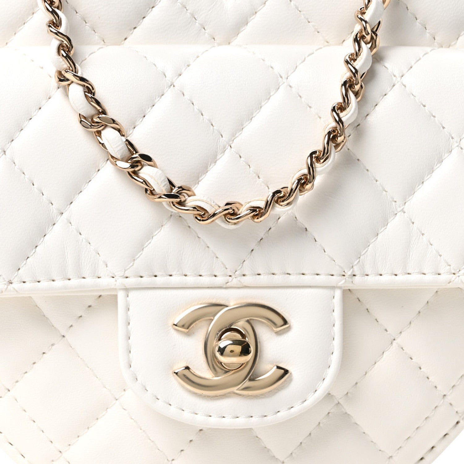 Chanel Lambskin Quilted CC In Love Heart Bag White 8 of 11