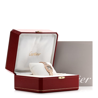 Cartier 18K Pink Gold Diamond Bezel 20mm Santos Demoiselle Quartz Watch 5 of 5