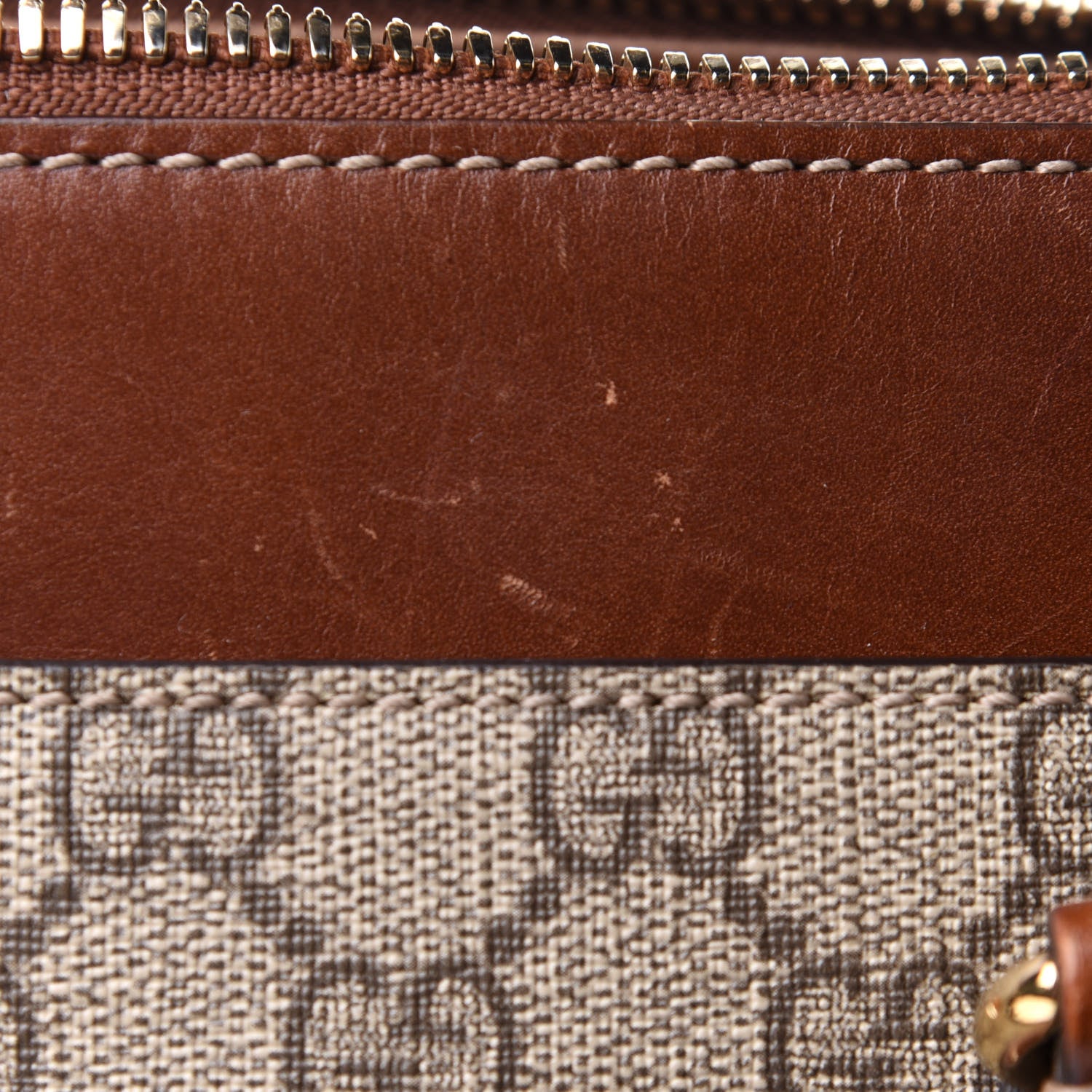 Gucci GG Supreme Monogram Medium Zip Top Tote Brown 13 of 13