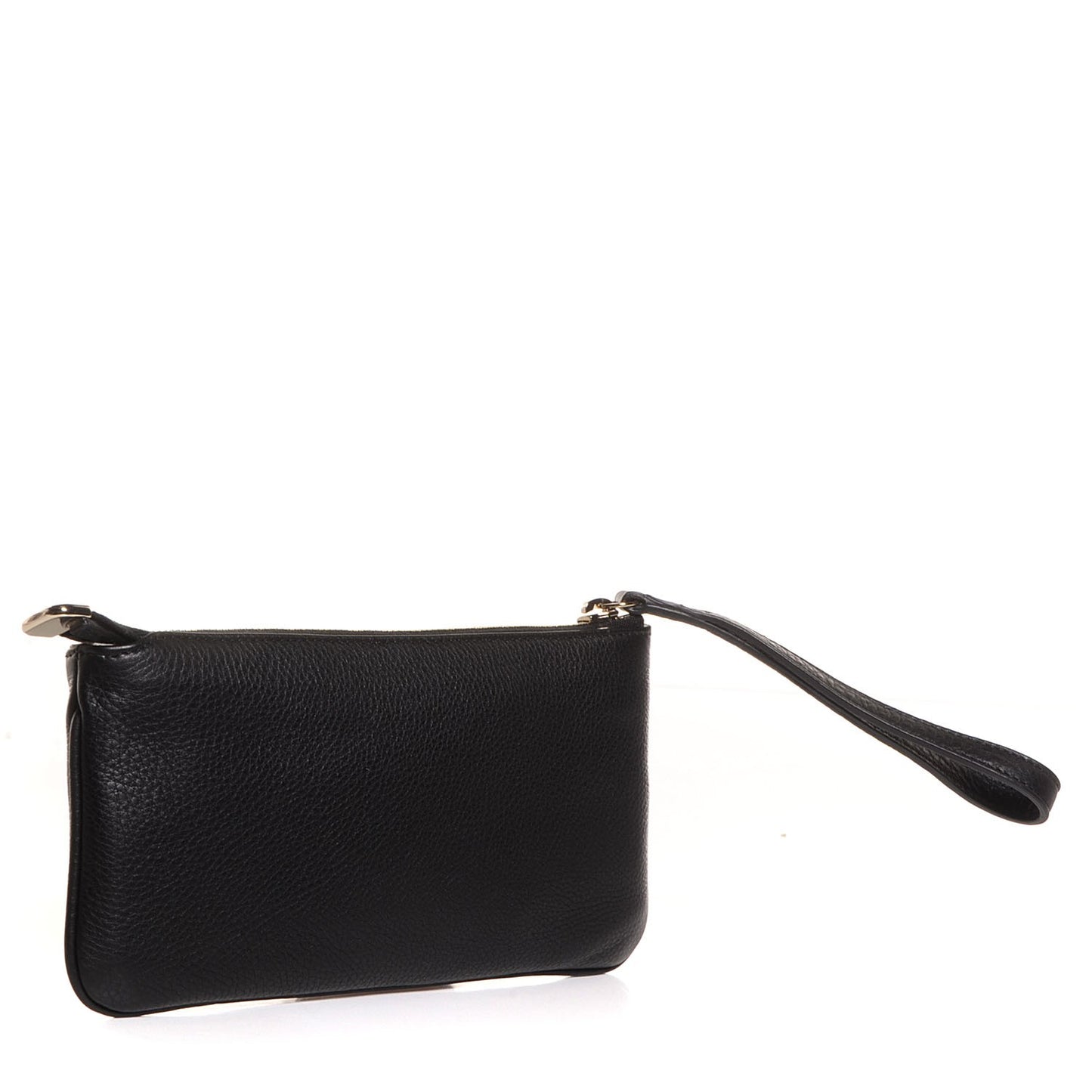 Pebbled Calfskin Soho Wristlet Black