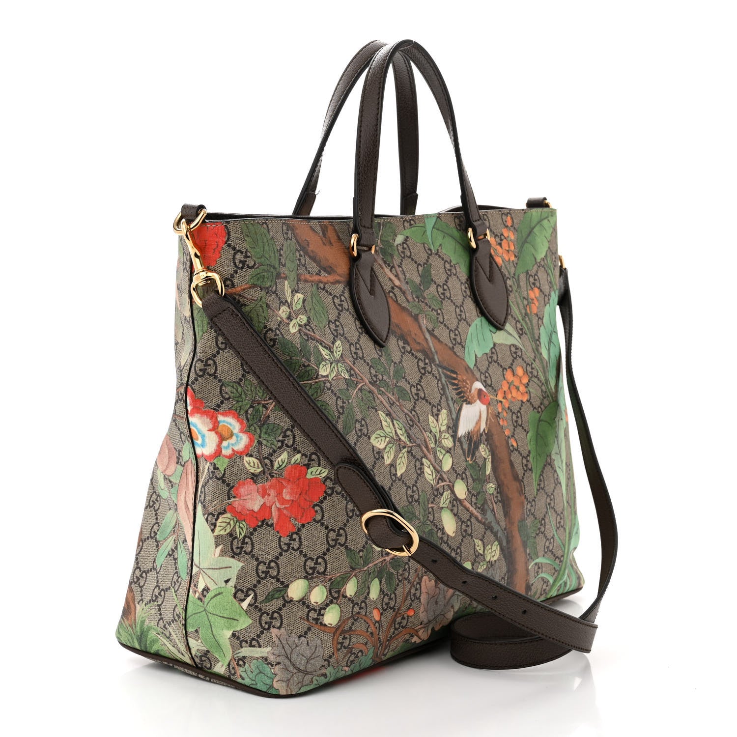 Gucci Soft GG Supreme Monogram Tian Medium Crossbody Tote Beige Multicolor New Acero 3 of 11