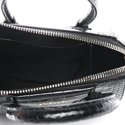 Givenchy Calfskin Crocodile Embossed Small Antigona Black 4 of 4