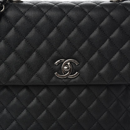 Chanel Caviar Lizard Quilted Large Coco Handle Flap Black 11 of 11