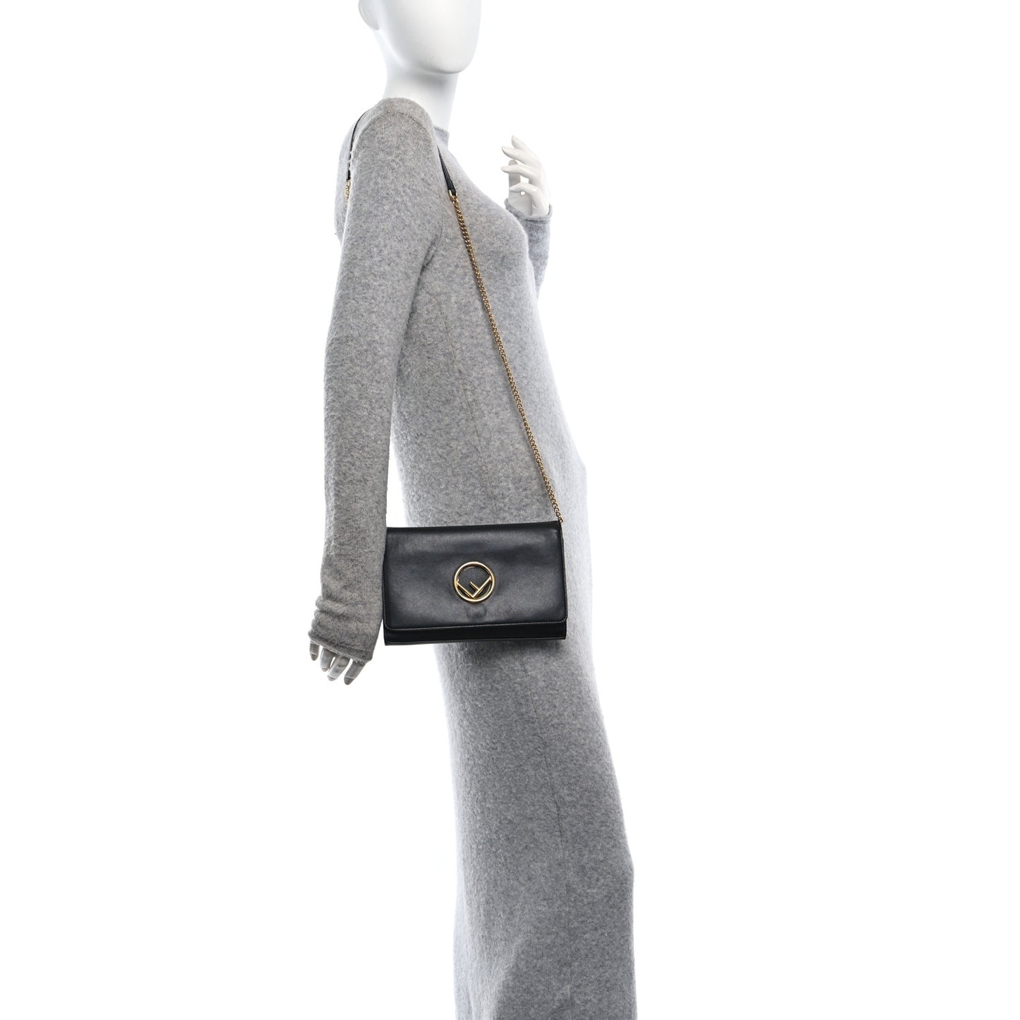 Vitello Liberty Lucido F is Fendi Wallet on Chain Black