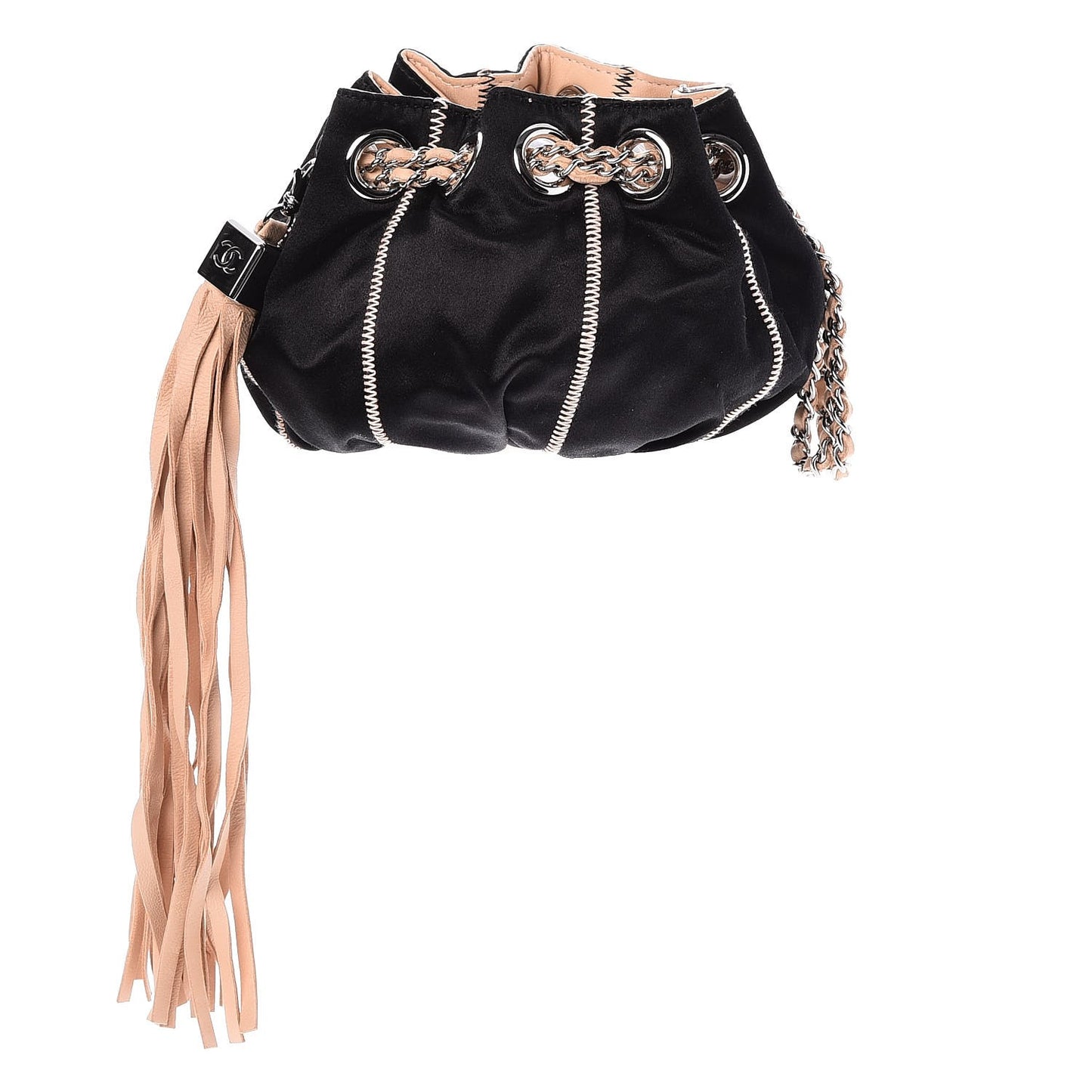 Lambskin Satin Reversible Mini Sac Cordon Light Pink