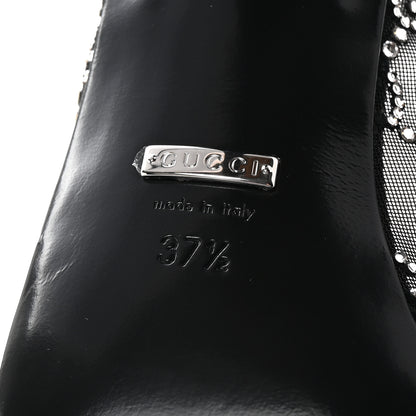 Gucci Tela Retino Kid Scamosciato Crystal GG Monogram Square G 95mm Slide Sandals 37.5 Black 7 of 9